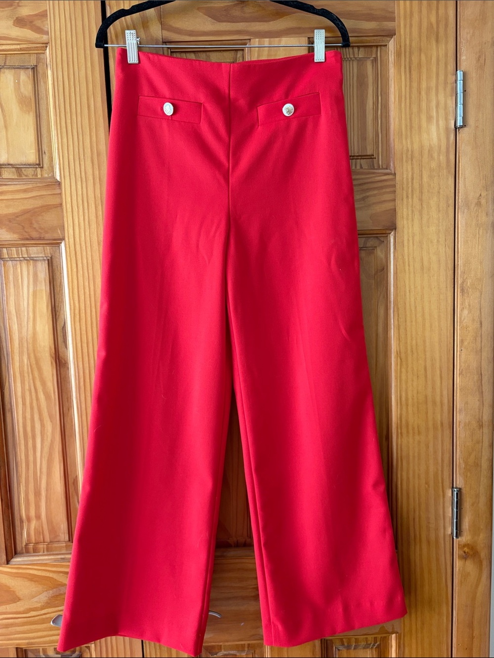 Ann Taylor Bright Red Wide-Leg Dress Pants